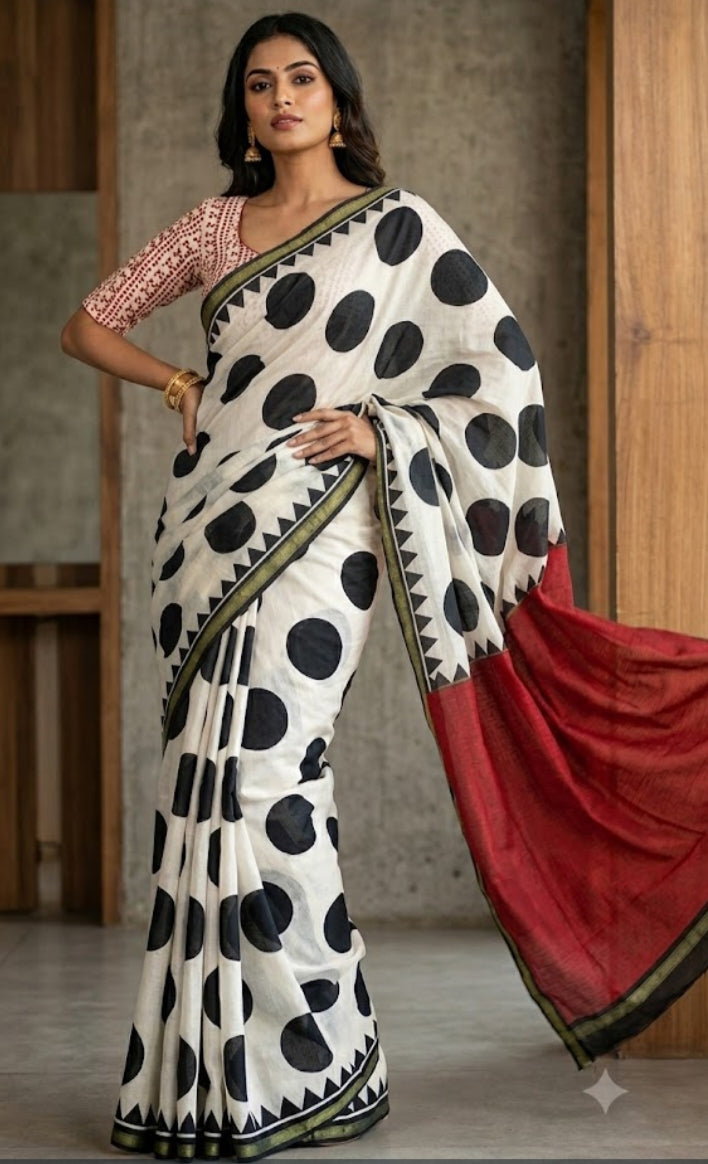 Chanderi Mul Cotton Saree