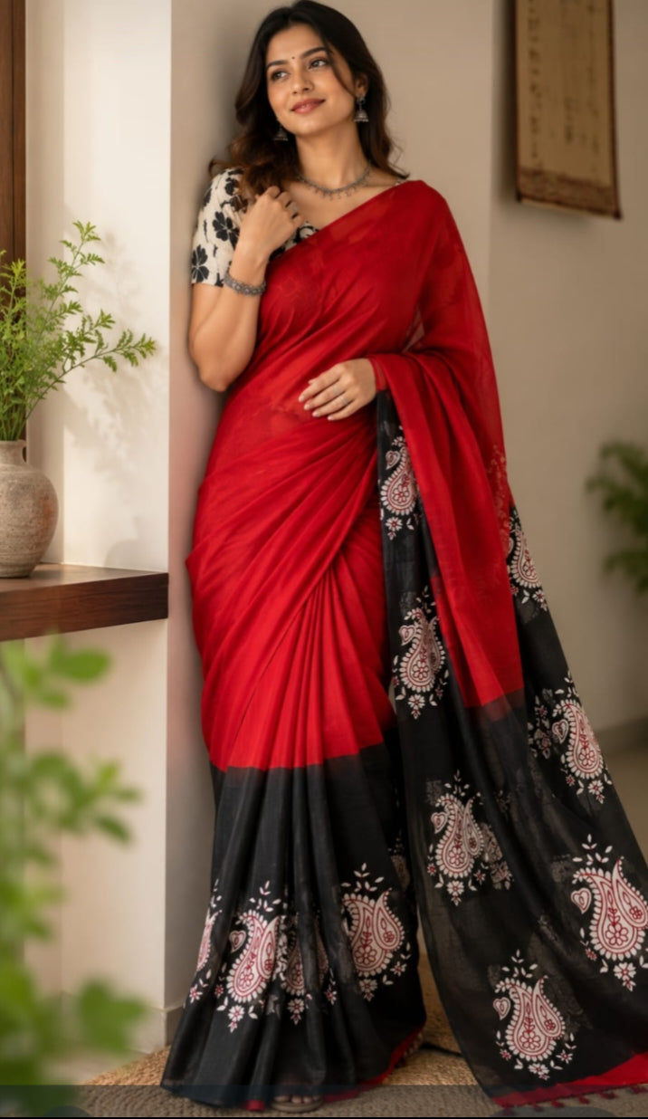 Ajarakh Chanderi Cotton Saree